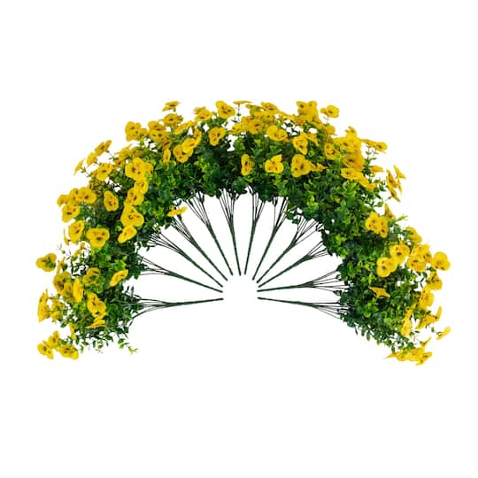Michaels, 13" UV Resistant Artificial Pansy Bushes, 12ct. – Category: Bushes